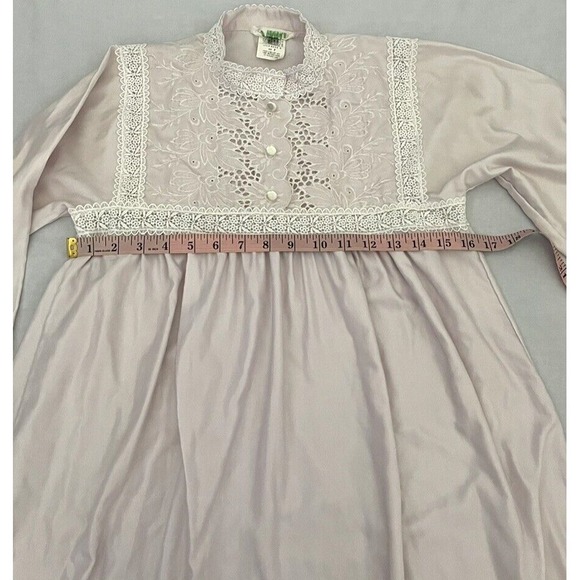 Julie Slumbertogs Womens Size S/P Vintage Satin Lace long Pink Nightgown - Picture 16 of 16